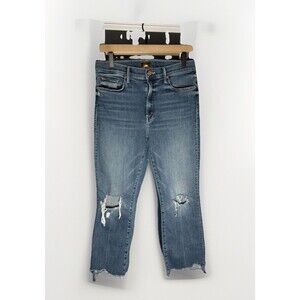 Mother The Insider Crop Step Chew Dancing On Coals Denim Blue Jeans Size: 30